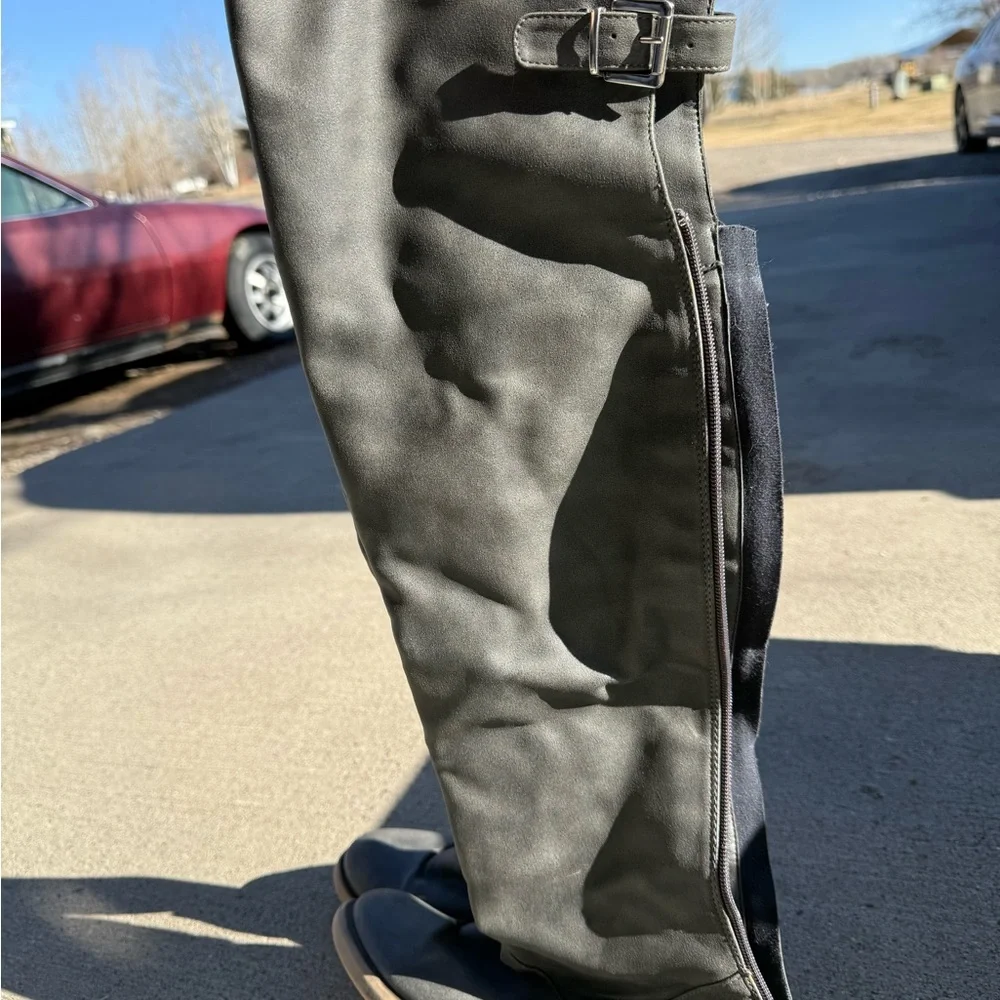 JustFab Charcoal Knee-High Boots
